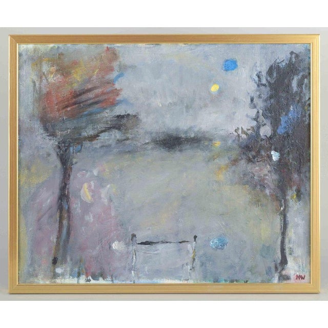 Håkan Wennström, Swedish artist. “Grinden”. Oil on canvas. An atmospheric abstract painting with suggestive features,...