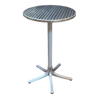 Schaffner Stainless Steel Bar Height Bistro Table, Indoor/Outdoor For Sale