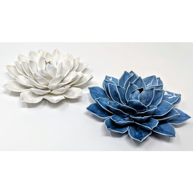 Handmade Ceramic Lotus Flower Wall or Table Art Set of 2 Chairish