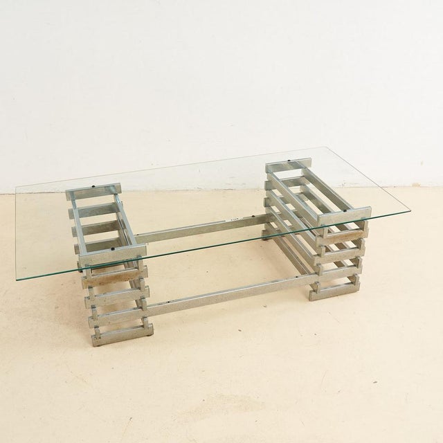 Designer Coffee Table with Chromed Base For Sale - Image 9 of 9