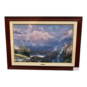 Vintage Limited Edition Thomas Kinkade "Twilight Vista" Lithograph on Canvas