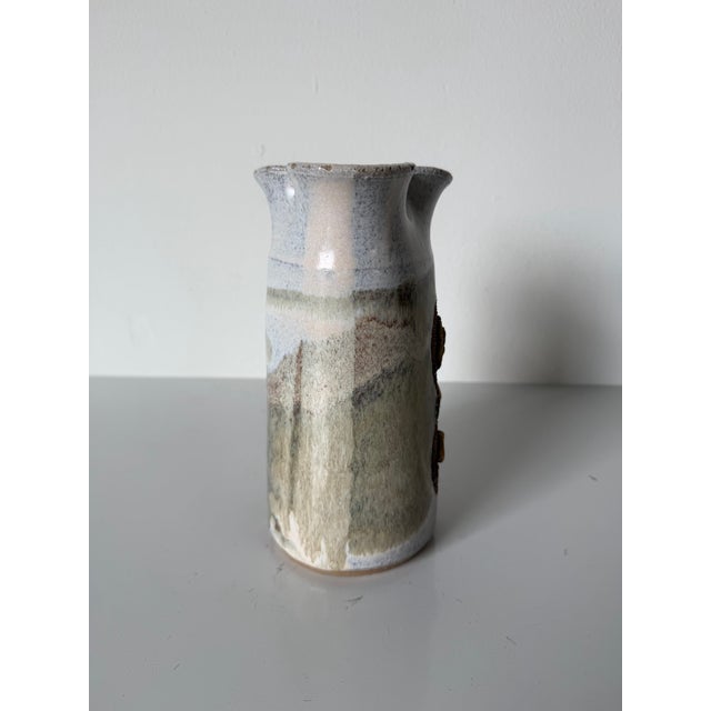 Ceramic 1970s Mid-Century Modern Studio Pottery Sculptural Pitcher Vase, Signed For Sale - Image 7 of 13