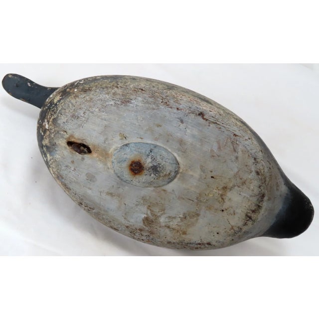 Antique Hand Carved & Painted Wood Duck Decoy From Maine For Sale - Image 9 of 13