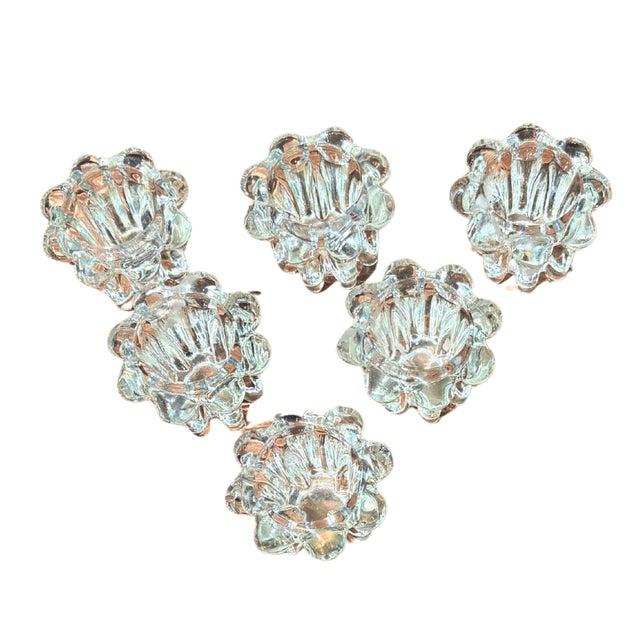 Glass Mid-Century Modern French Glass Candleholders, 1970s, Set of 6 For Sale - Image 7 of 7
