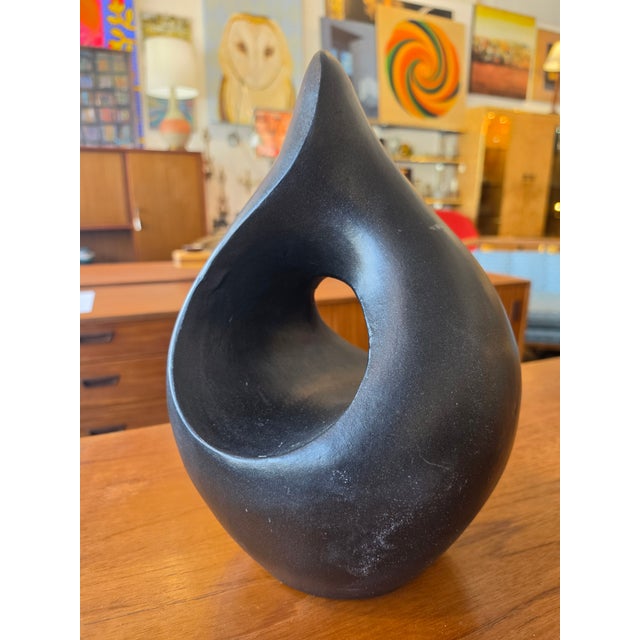 VTG MCM Brutalist Sculpture Handmade Terracotta Pottery Flame Minimalist Art For Sale - Image 11 of 12