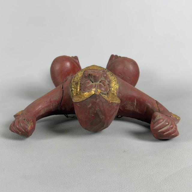 Wooden Sacred Guardian Temple Statue, Thailand, 19th Century For Sale - Image 4 of 14