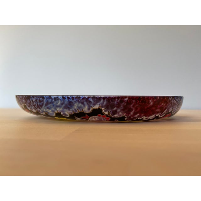 1950s Mid-Century Spanish Enameled Glass Moser-Like Dish Bowl by José Cire Royo For Sale - Image 5 of 10