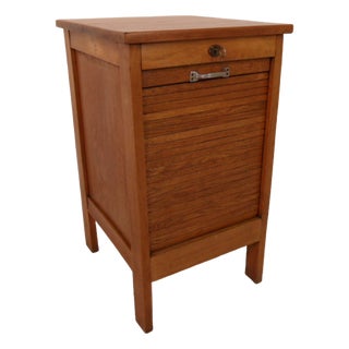 Vintage Filing Cabinet with Roller Shutter, 1950s For Sale