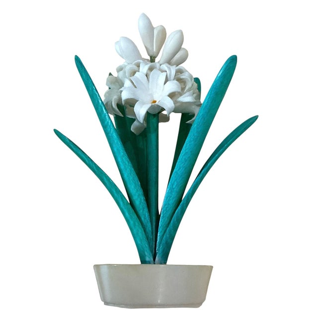 Carved Polychrome Potted Hyacinth For Sale In Miami - Image 6 of 11