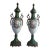 Early 20th Century French Sevres Style Porcelain and Bronze Mantle Urns - A Pair For Sale