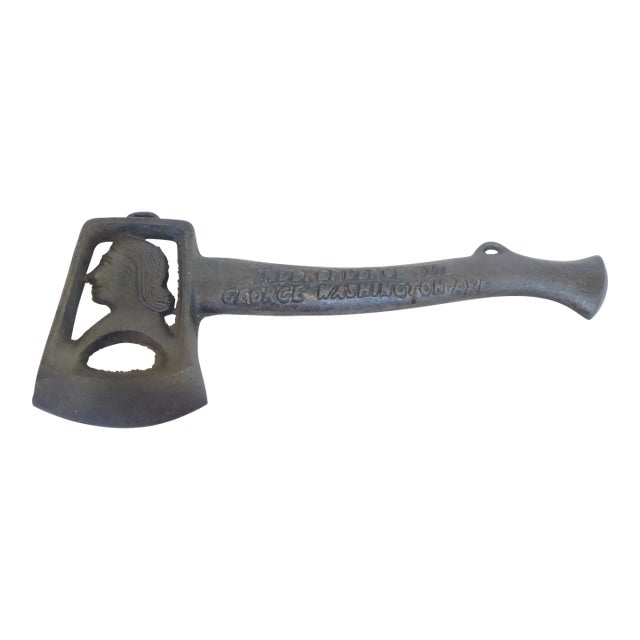 Vintage Commemorative Iron Geo. Washington Axe For Sale