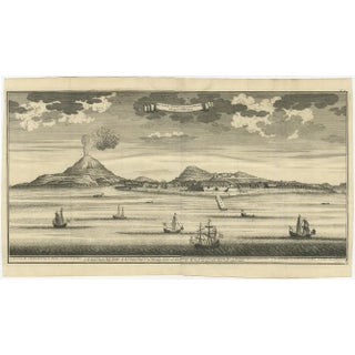 View of Spice Island Banda Neira with Fort Nassau, 1726, Paper For Sale