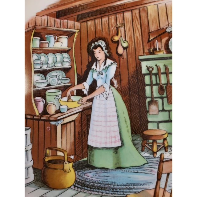 American Primitive Depiction of Early American Life Plate, Taylor Smith and Taylor For Sale - Image 3 of 6