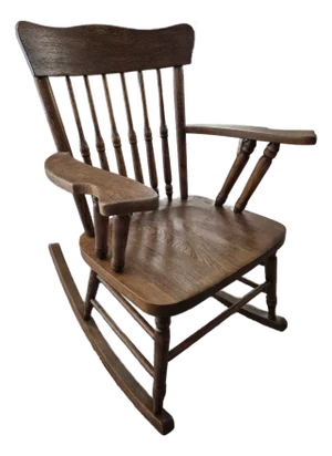Antique Windsor-Style Oak Rocking Chair,