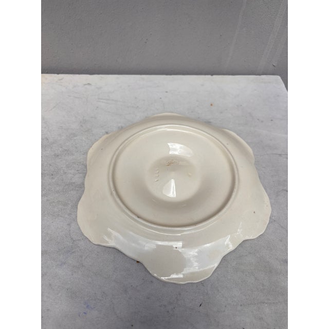 1900 - 1909 Majolica Flowers Oyster Plate Longchamp, Circa 1900 For Sale - Image 5 of 5
