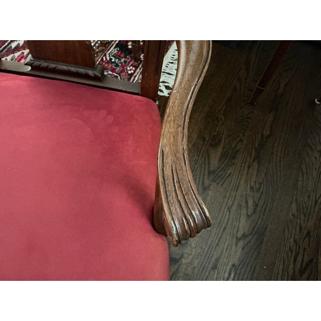 Vintage Chippendale Mahogany Carved Armchairs With Claw Feet For Sale In Chicago - Image 6 of 7