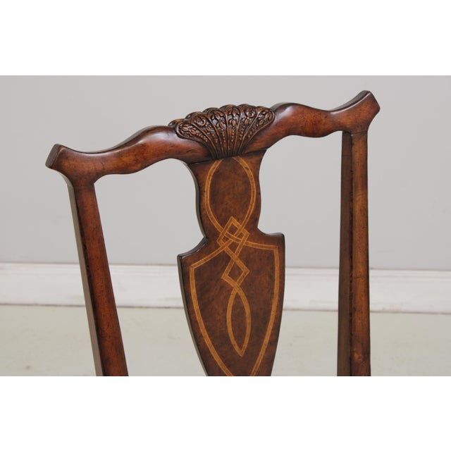 Brown Set of 10 Jonathan Charles Mahogany Chippendale Style Dining Chairs For Sale - Image 8 of 16