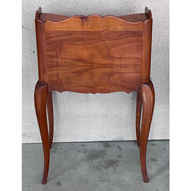 20th Pair of French Nightstands Tables With Drawer and Open Shelf For Sale - Image 10 of 12