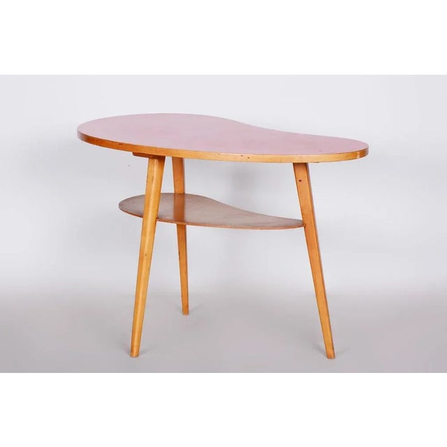 1950s Mid-Century Original Small Table in Beech & Formica, Czech, 1950s For Sale - Image 5 of 10