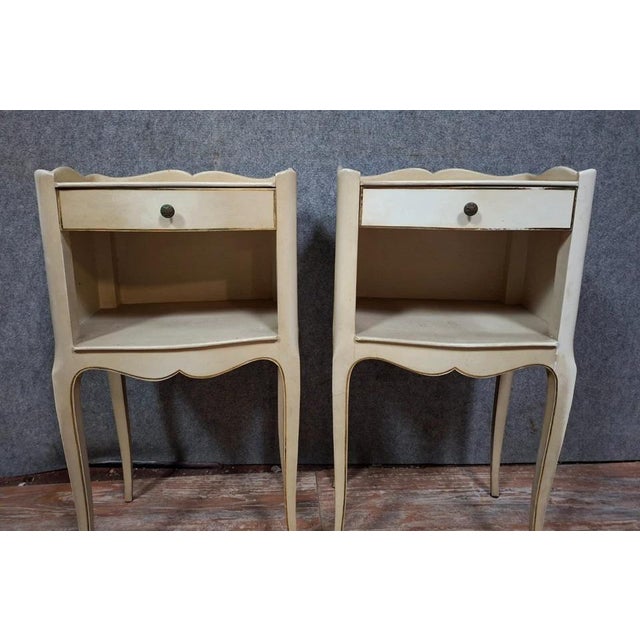 20th Century Louis XV Lacquered Bedside Tables, Set of 2 For Sale - Image 4 of 10