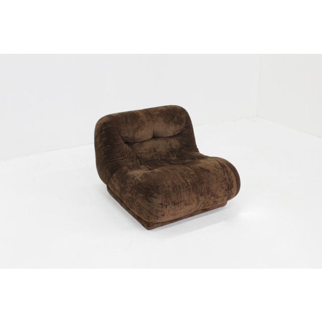 1970s Vintage Italian Brown Armchair, 1970s For Sale - Image 5 of 8
