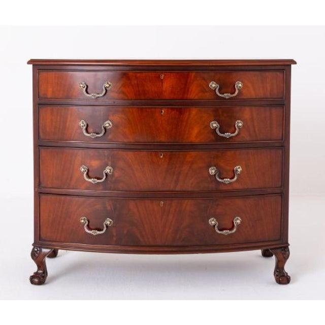 1920s George III Chest Drawers with Bow Front Mahogany, 1920s For Sale - Image 5 of 10
