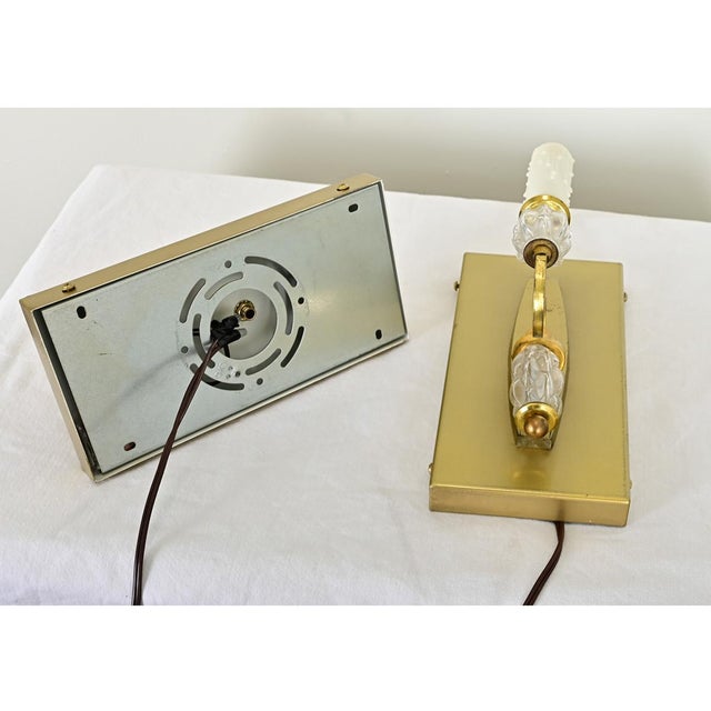 French Vintage Modern Brass & Glass Sconces - A Pair For Sale - Image 12 of 12