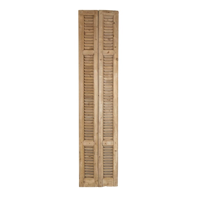 Antique French Bleached Wood Shutters, a Pair For Sale