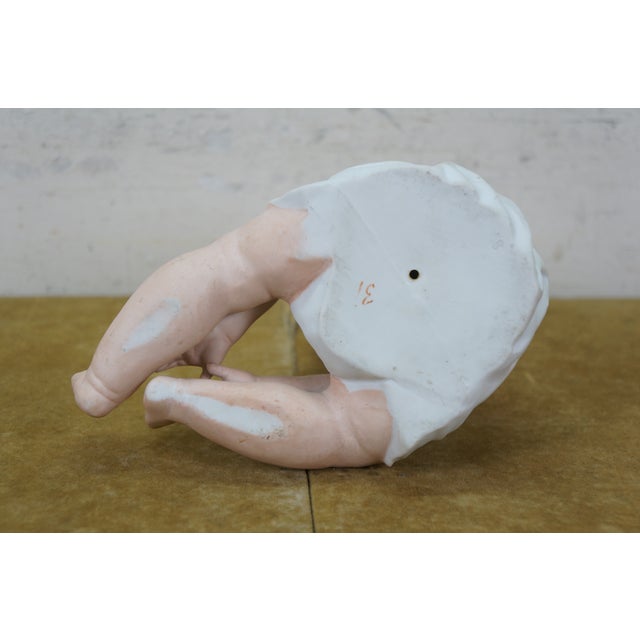 Antique German Gebruder Heubach Bisque Piano Baby Figurine Statue 9" For Sale - Image 11 of 16