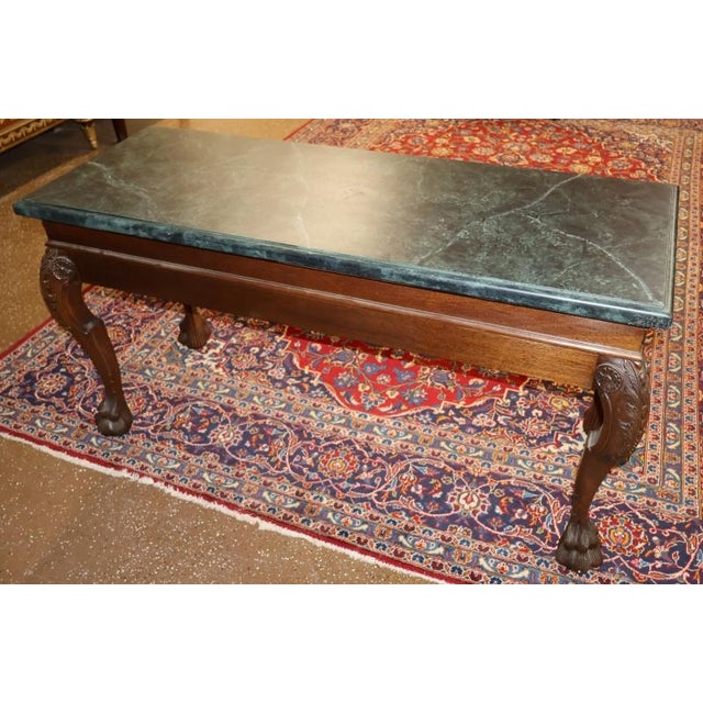 Maitland - Smith Maitland Smith Baroque Renaissance Revival Style Green Faux Marble Console Table For Sale - Image 4 of 10