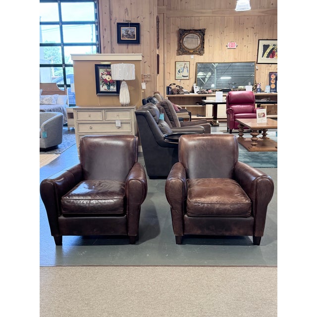 Universal Furniture Carson Brown Top Grain Leather Accent Chair For Sale - Image 9 of 10