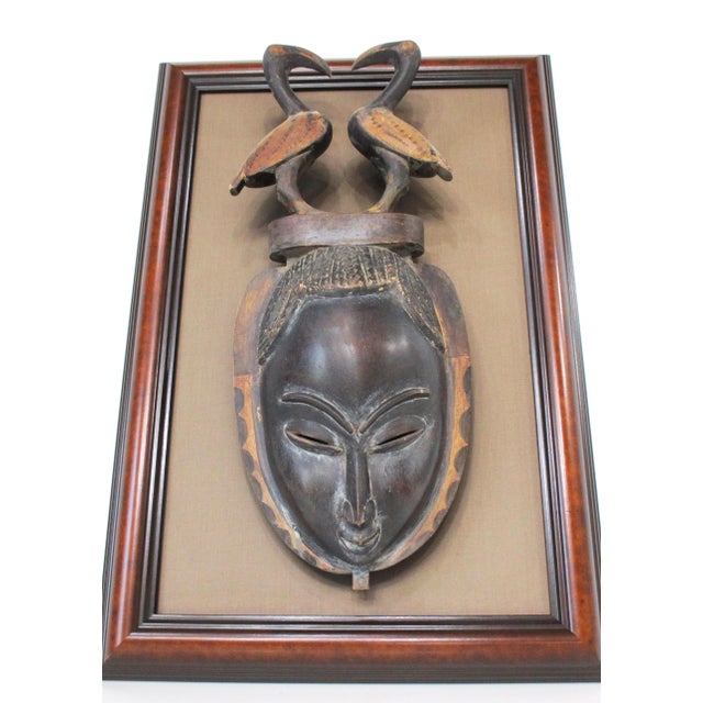 African Yaure Styled Wood Craved Mask Ivory Coast (B) For Sale In Cincinnati - Image 6 of 11