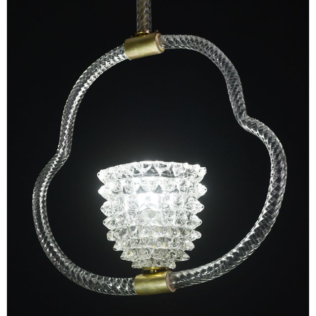 1940s Extraordinary Clear Rostrato Murano Glass Chandelier by Barovier & Toso For Sale - Image 4 of 12