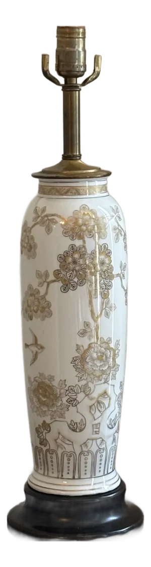 Mid-20th Century Chinoiserie Porcelain Table Lamp