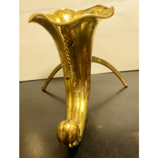 Antique Folding Bouquet Holder Circa 1800 Gilt Brass For Sale - Image 9 of 11