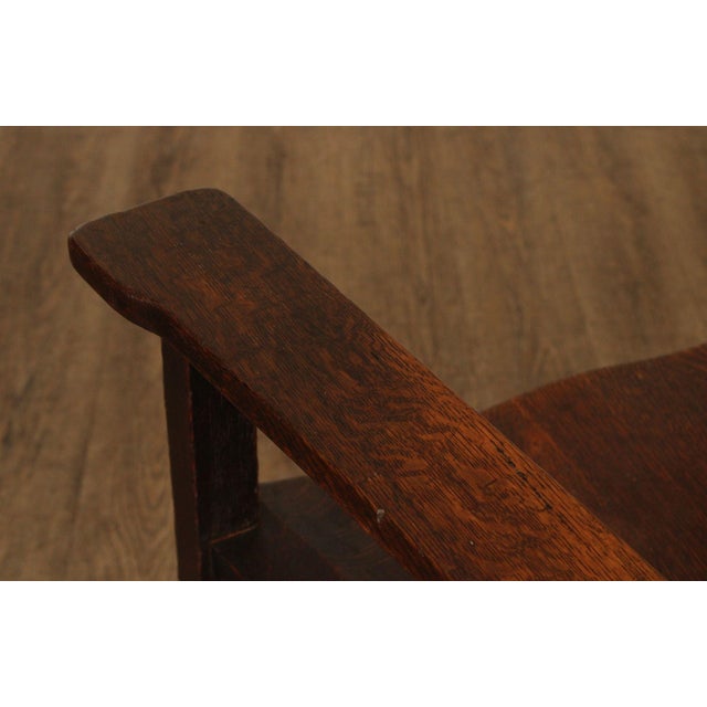 Antique Stickley Brothers Mission Oak Armchair For Sale - Image 13 of 18