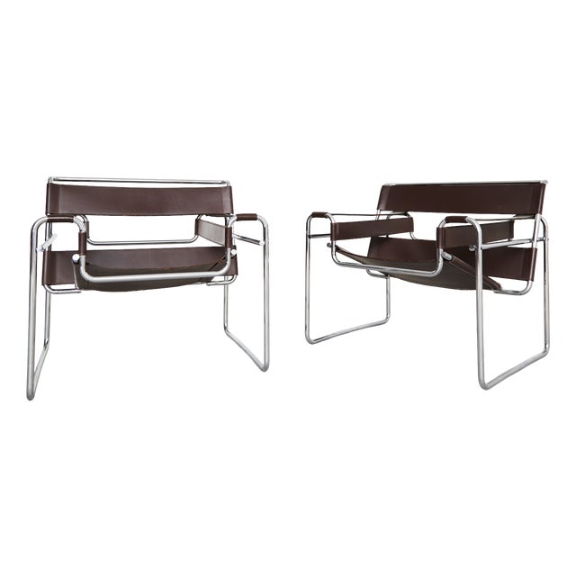 Paar Wassily Chair by Marcel Breuer for Knoll International, 1980s, Set of 2 For Sale