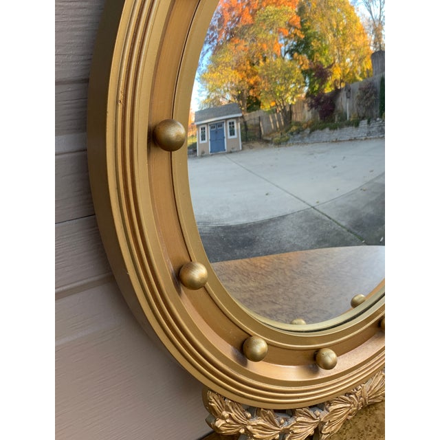 American Federal Giltwood Eagle Bullseye Convex Mirror For Sale - Image 9 of 12