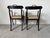 1900 - 1909 Pair of John Gee Style Hollywood Regency Ebonized Armchairs With Brass Accents For Sale - Image 5 of 12