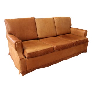 Havana Leather Club Sofa, 1970s For Sale