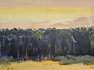 Monika Rossa, Evening Forest, 2025, Oil on Canvas