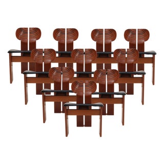 Africa Side Chairs by Afra & Tobia Scarpa for Maxalto, 1970s, Set of 10 For Sale