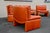 Series 5 Lounge Chairs in Cognac Orange Leather, 1970s, Set of 5 For Sale - Image 9 of 18