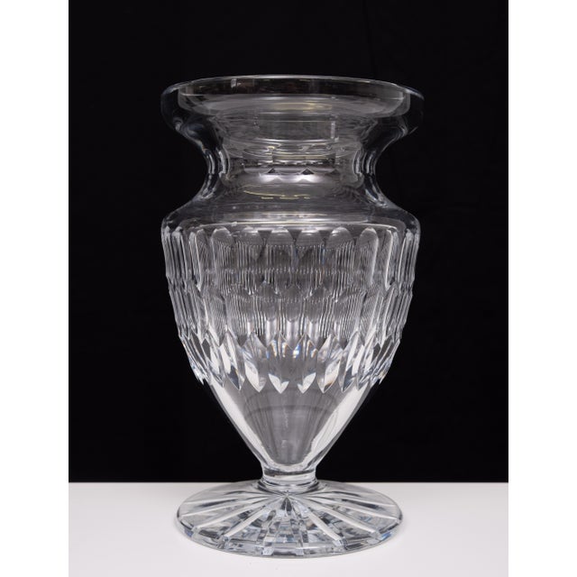 Large Vintage Belgian Cut Crystal Glass Vase, 1960s For Sale - Image 6 of 7