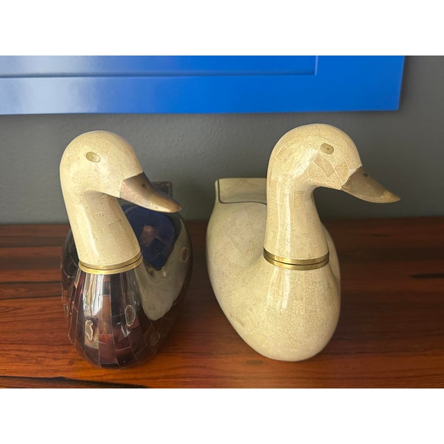 Chestnut Pair of Maitland-Smith Duck Bookends For Sale - Image 8 of 12