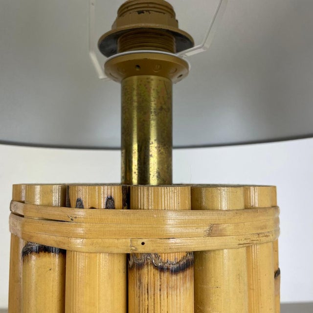 Hollywood Regency Bamboo Tiki Table Light, Italy, 1970s For Sale - Image 9 of 18