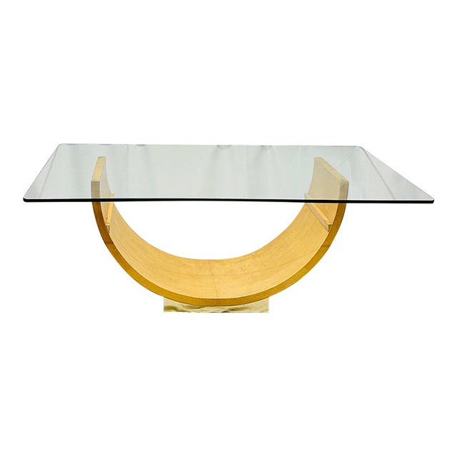 Vintage Modern Art Deco Glass Top Table For Sale