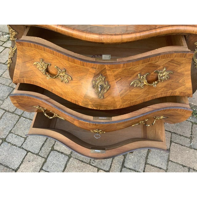 Scandinavian Rococo Style Walnut Chest of Drawers, 1900s For Sale - Image 12 of 18