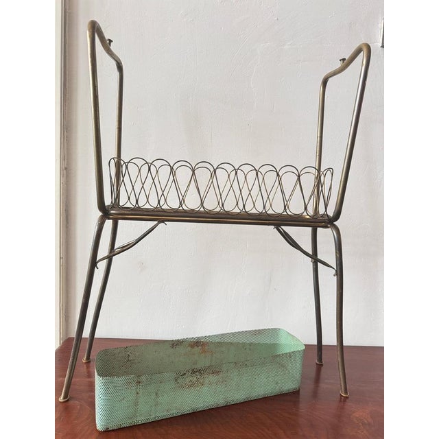 Mid-Century Modern French Perforated Metal Planter by Mathieu Matégot, 1956 For Sale - Image 14 of 16