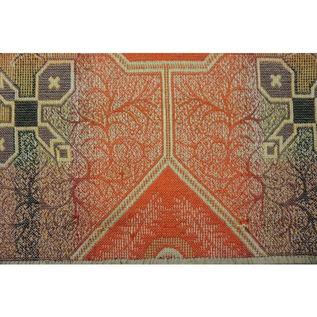 1870s Red Octagonal Geometric Antique American Ingrain Carpet 7'7" X 9'6" Flatweave Wool Rug For Sale - Image 9 of 15